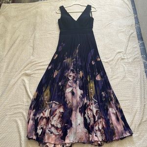 Navy blue flower design dress